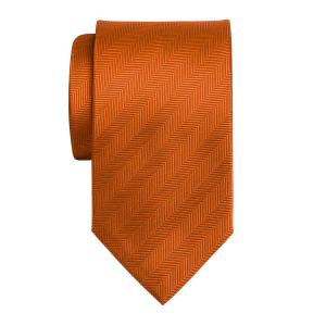 Orange Plain Herringbone Tie