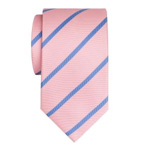 Sky on Pink Herringbone Stripe Tie