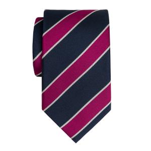 Navy & Magenta Club Stripe Tie