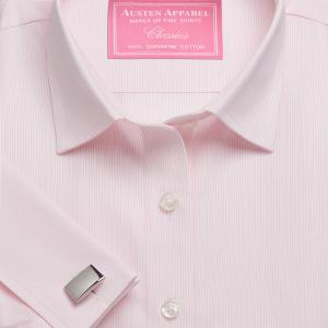 Pink Fine Stripe Poplin Women's Shirt Available in Six Styles