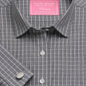Charcoal Westminster Check Poplin Women's Shirt Available in Six Styles