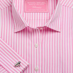Pink Bengal Stripe Poplin Women's Shirt Available in Six Styles