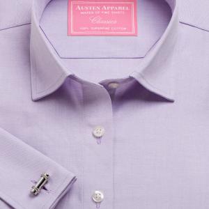 Lilac Plain Pinpoint Oxford Women's Shirt Available in Six Styles