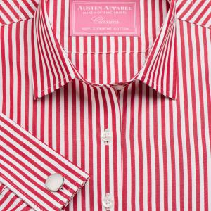 Red Bengal Stripe Poplin Women's Shirt Available in Six Styles