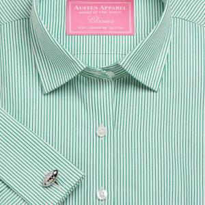 Green Edinburgh Stripe Poplin Women's Shirt Available in Six Styles