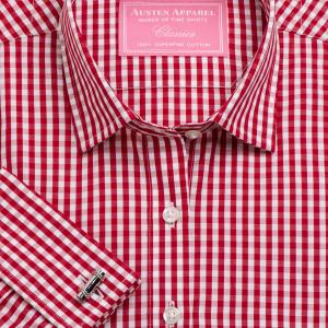 Red Bold Check Poplin Women's Shirt Available in Six Styles
