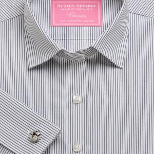 Charcoal Edinburgh Stripe Poplin Women's Shirt Available in Six Styles