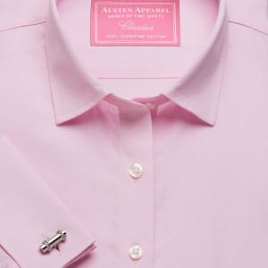 Pink End on End Poplin Women's Shirt Available in Six Styles