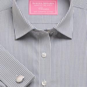 Charcoal Edinburgh Check Poplin Women's Shirt Available in Six Styles