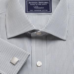 Charcoal Edinburgh Check Poplin Men's Shirt Available in Four Fits (ECJ)