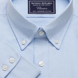 Blue Hyde Park Oxford Men's Shirt Available in Four Fits (HPB)